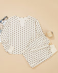Polka Dot Waffle Knit Top and Pants Lounge Set