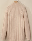 Jade Oversize Chunky Cable Knit Midi-length Cardigan