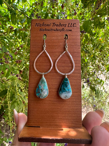 Handmade Turquoise Teardrop Earrings | The Golden Collection