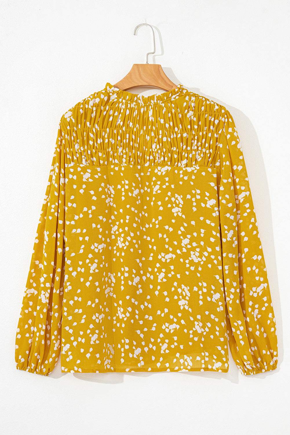 Plus Size Floral Ruched V-Neck Blouse