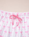 Bow Shirt and Pants Pajama Set