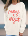 Christmas Stripe Merry & Bright Long Sleeve Sweater