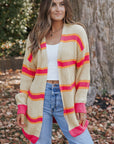 Josephine Stripe Long Knitted Cardigan
