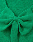 Bow Tie Backless Bubble Sleeve Sweater