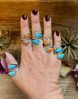 Turquoise or Spiny Oyster Ring – Sterling Silver – Native Made Stamp Z – Multiple Sizes – USA
