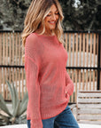 Solid Crochet Hollow-Out Sweater