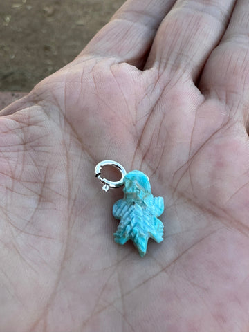 Zuni Hand Carved Turquoise Hornytoad Charm