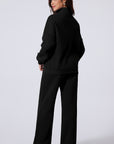 Solid Zip-Up Jacket and Drawstring Pants Set