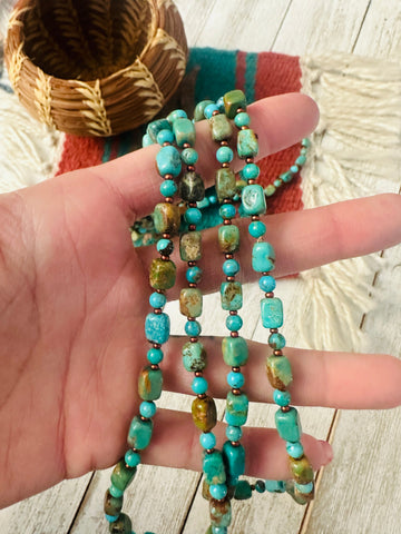 Navajo Turquoise & Copper 60” Beaded Necklace - Everest Ranch