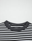 Stripe Thermal Knit Drop Shoulder Top