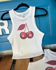Leopard Cherries Cropped Tank