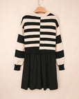 Stripe Knit Colorblock Sweater Mini Dress