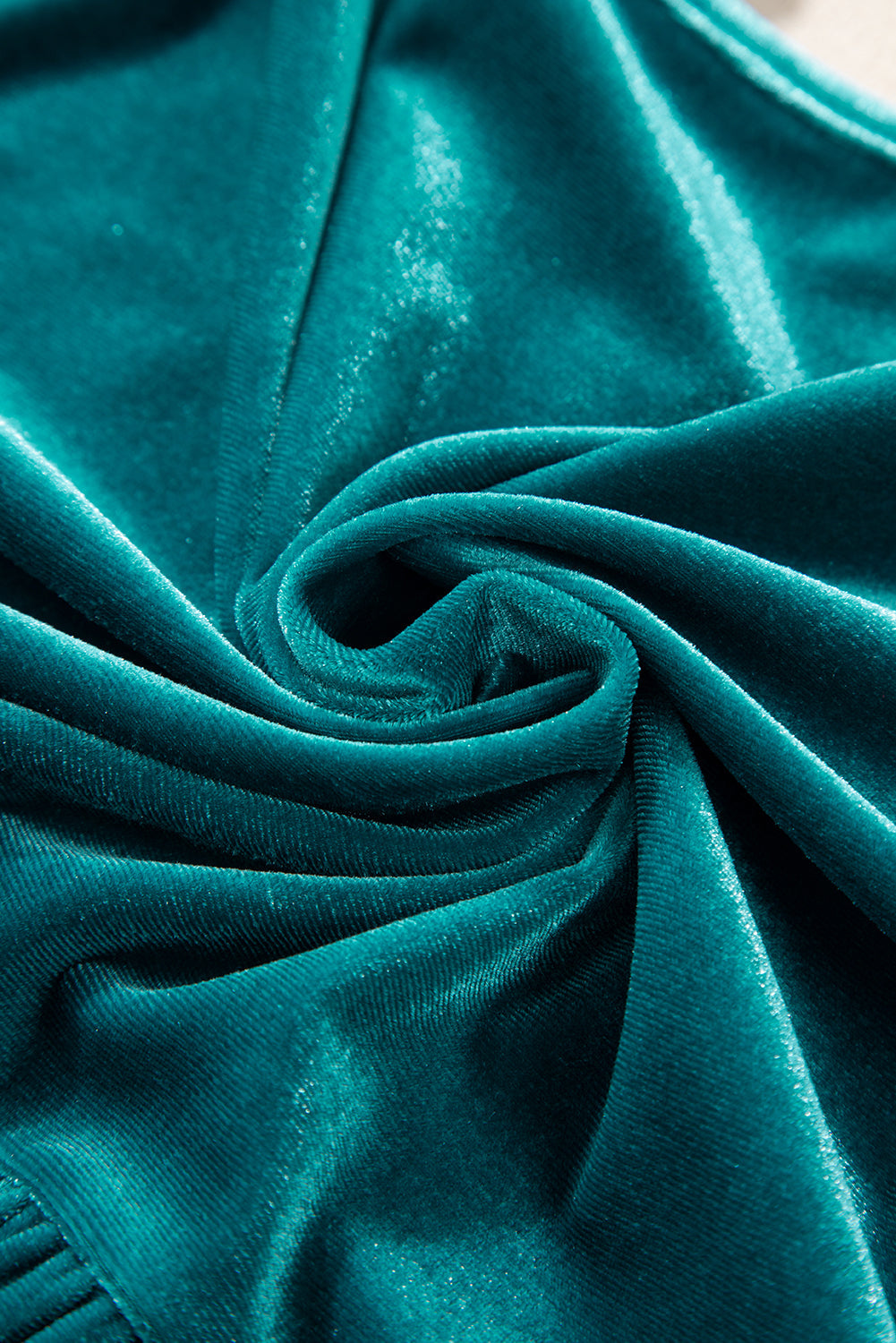 Velvet V-Neck Puff Sleeve Peplum Blouse