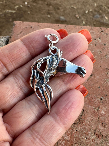 Native Crafted Sterling Silver Wild Horse Charm