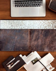 Tan cowhide & leather desk placemat