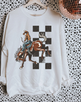 Checkered Cowboy TEE or CREWNECK