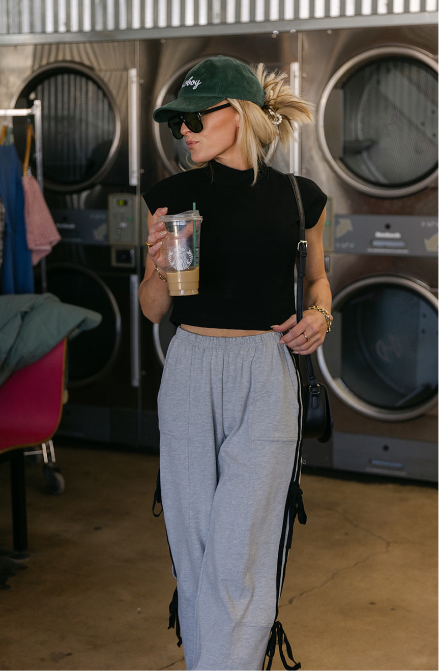 The Maggie Bow Joggers in Grey