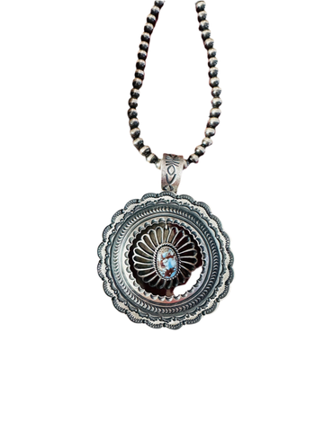 Navajo Sterling Silver & Golden Hills Turquoise Pendant by Kevin Billah