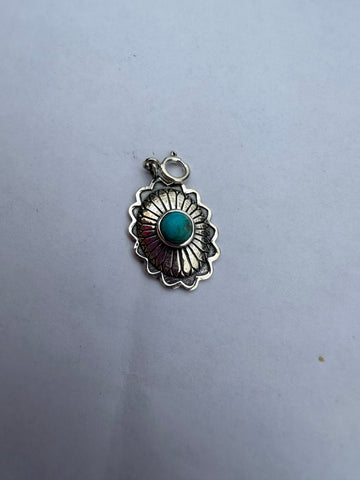 Sterling Silver and Turquoise Concho Charm