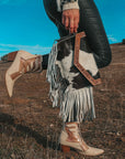 Maria Cowhide Fringe Purse