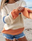 Gracelynn Striped Drop Shoulder Cozy Sweater