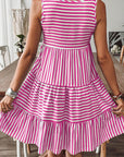 Stripe Scoop Neck Sleeveless Mini Dress
