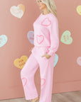 Valentine Chenille Heart Top and Pants Set