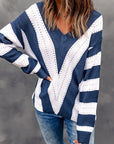 Eleanor Striped Colorblock Knitted Sweater