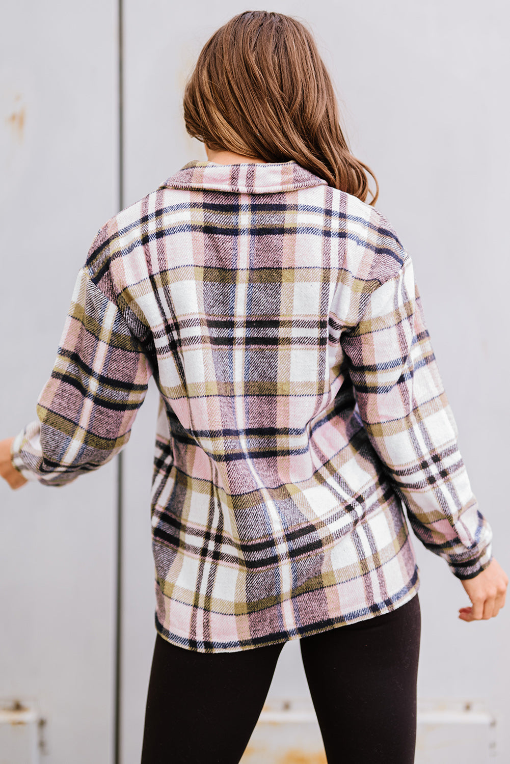 Plaid Pocketed Button Front Shacket