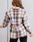 Plaid Pocketed Button Front Shacket
