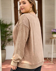 Plus Size SAVE BY GRACE Embroidered Mineral Wash Sweatshirt