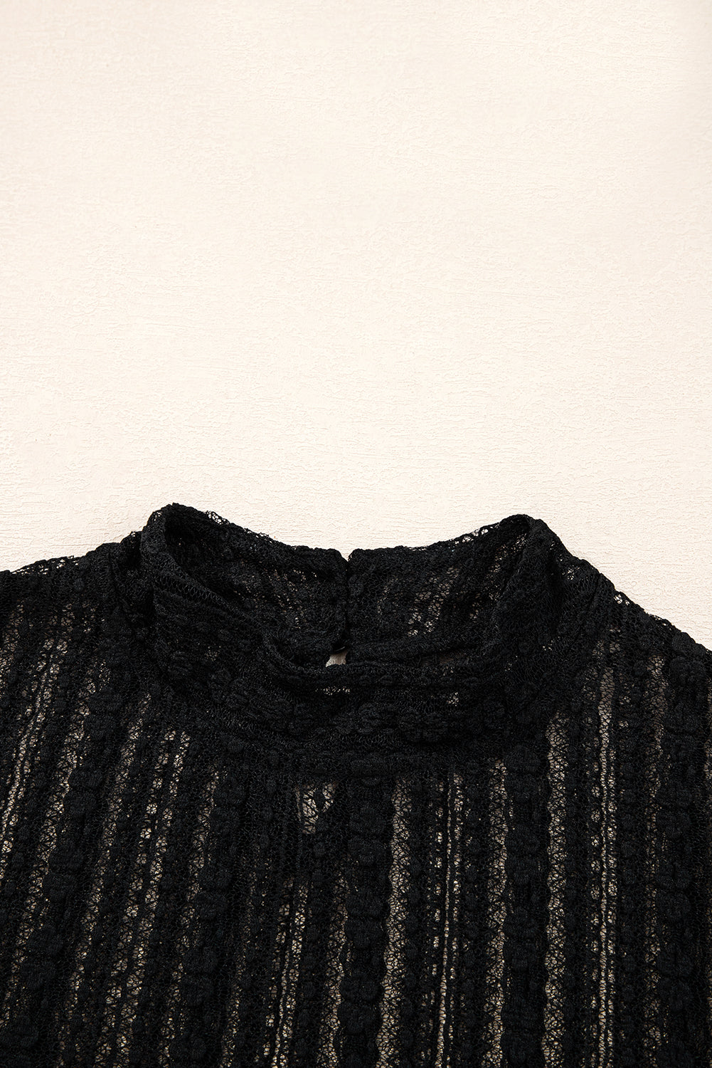 Lace Patchwork Flounce Sleeve Top