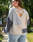 Elaina Plus Size Textured V Neck Top
