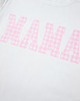 MAMA Printed Tee and Plaid Shorts Lounge Set