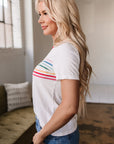 Carter Rainbow Stripe Crewneck Top