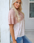 Legacy Waffle Floral Exposed Seam Top