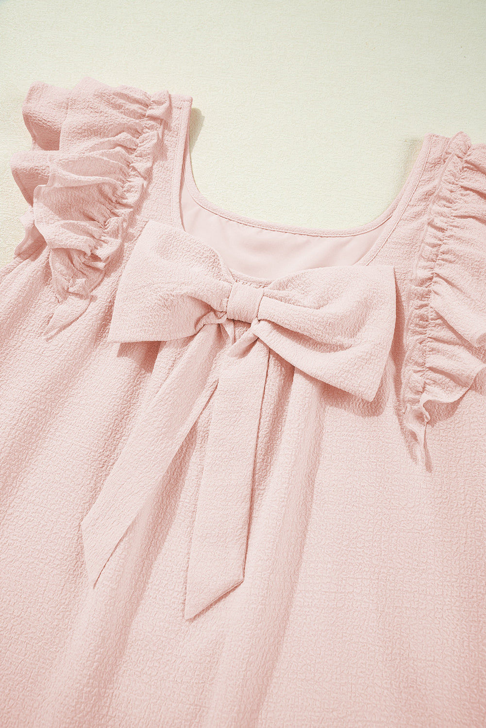 Bow Back Flutter Sleeve Mini Dress