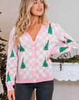 Ella Tree Pattern Cardigan Sweater