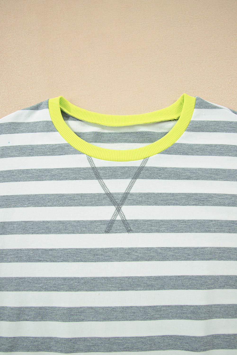 Stripe Contrast Ribbed Top and Shorts Set