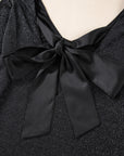 Black Metallic Bowknot Top