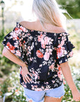 Savanna Ruffle Off Shoulder Flounce Sleeve Blouse
