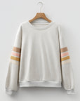 Stripe Patchwork Drop Shoulder Sweatshirt
