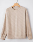 Solid Textured Long Sleeve Top