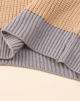 Colorblock Patchwork Round Neck Sweater