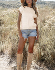 Madelyn Cable Knit Dolman Armholes Sweater Tank