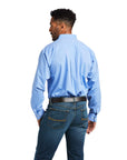Ariat Men's Blue Wrinkle Free Solid Pinpoint Oxford Classic Fit Shirt