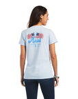 Ariat Flag Waver Tee- Halogen Blue