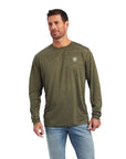 Charger Camo Flag T-Shirt-BRINE OLIVE HEATHER