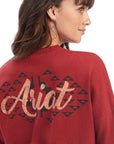 REAL Oversized Graphic Shirt-ROUGE RED HEATHER
