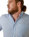 Solid Slub Classic Fit Shirt-CHAMBREY BLUE